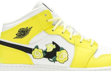 Foto do produto Tênis Air Jordan 1 Mid SE GS Rose Patch - Dynamic Yellow