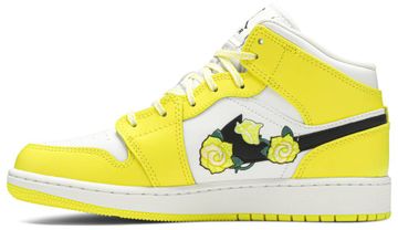 Foto do produto Tênis Air Jordan 1 Mid SE GS Rose Patch - Dynamic Yellow