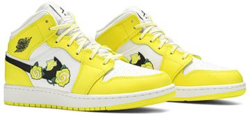 Foto do produto Tênis Air Jordan 1 Mid SE GS Rose Patch - Dynamic Yellow