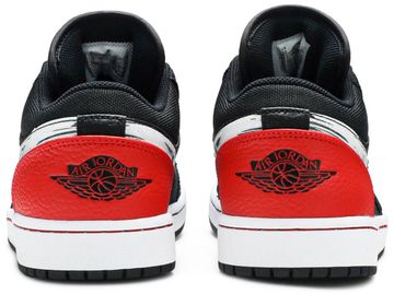 Foto do produto Tênis Air Jordan 1 Low Brushstroke Swoosh - Black Red