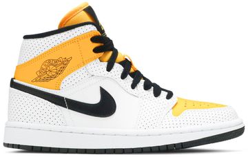 Foto do produto Tênis Air Jordan 1 Mid Perforated - White University Gold