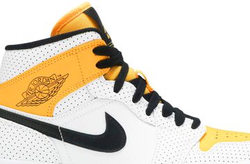 Foto do produto Tênis Air Jordan 1 Mid Perforated - White University Gold