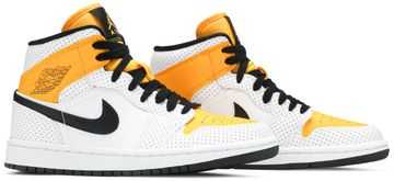 Foto do produto Tênis Air Jordan 1 Mid Perforated - White University Gold