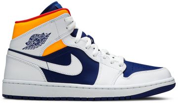 Foto do produto Tênis Air Jordan 1 Mid White Deep Royal Blue