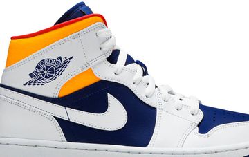 Foto do produto Tênis Air Jordan 1 Mid White Deep Royal Blue