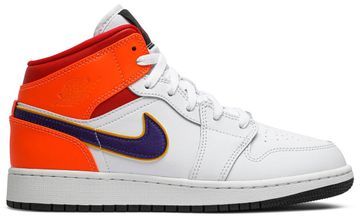 Foto do produto Tênis Air Jordan 1 Mid GS White Court Purple Teal