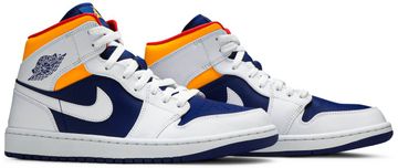 Foto do produto Tênis Air Jordan 1 Mid White Deep Royal Blue