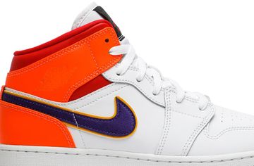 Foto do produto Tênis Air Jordan 1 Mid GS White Court Purple Teal