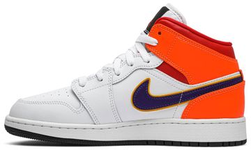 Foto do produto Tênis Air Jordan 1 Mid GS White Court Purple Teal
