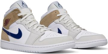 Foto do produto Tênis Air Jordan 1 Mid White Khaki Blue Void