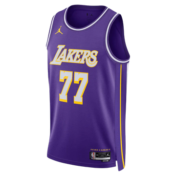 Foto do produto Regata NBA Los Angeles Lakers 25/26 Statement Edition Swingman Jersey Luka Doncic 77 Roxa