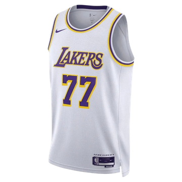 Foto do produto Regata NBA Los Angeles Lakers Association Edition Swingman Jersey Luka Doncic 77 Branca