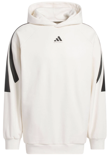 Foto do produto Moletom Adidas Basketball 3-Stripes Fleece Hoodie White
