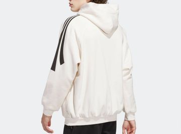 Foto do produto Moletom Adidas Basketball 3-Stripes Fleece Hoodie White