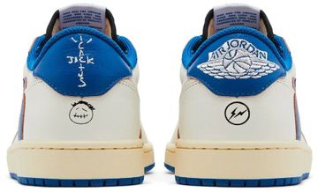 Foto do produto Tênis Fragment Design x Travis Scott x Air Jordan 1 Retro Low OG SP Sail Military Blue