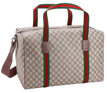 Foto do produto Bolsa Gucci Brown Gg Supreme Fabric And Leather Duffle Bag With Web Detail