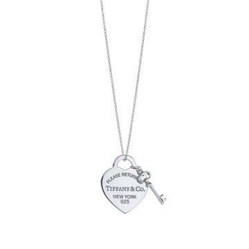 Foto do produto Colar Tiffany Heart Tag with Key Pendant in Silver