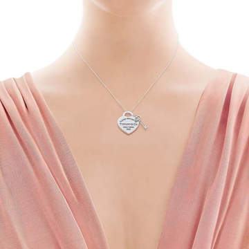 Foto do produto Colar Tiffany Heart Tag with Key Pendant in Silver