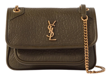 Foto do produto Bolsa Saint Laurent Niki Mini Crinkled-leather Shoulder Bag Army Green