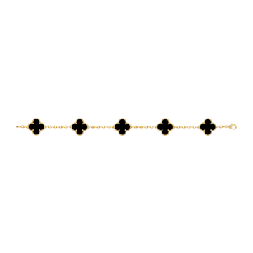 Foto do produto Pulseira Van Cleef Vintage Alhambra 5 motivos Ônix