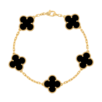 Foto do produto Pulseira Van Cleef Vintage Alhambra 5 motivos Ônix
