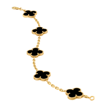 Foto do produto Pulseira Van Cleef Vintage Alhambra 5 motivos Ônix