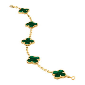 Foto do produto Pulseira Van Cleef Vintage Alhambra 5 motivos Malaquita