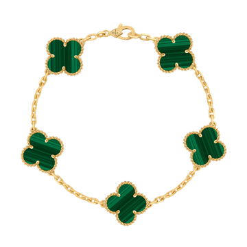 Foto do produto Pulseira Van Cleef Vintage Alhambra 5 motivos Malaquita
