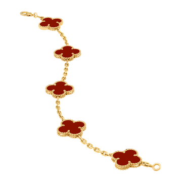 Foto do produto Pulseira Van Cleef Vintage Alhambra 5 motivos Cornalina