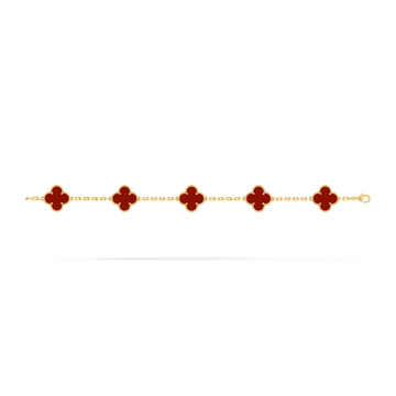 Foto do produto Pulseira Van Cleef Vintage Alhambra 5 motivos Cornalina