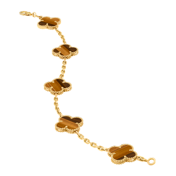 Foto do produto Pulseira Van Cleef Vintage Alhambra 5 motivos Olho de Tigre