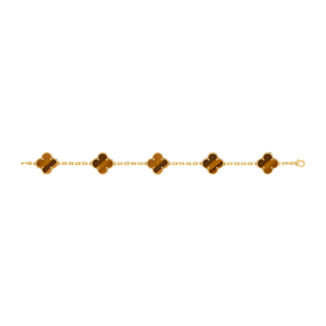 Foto do produto Pulseira Van Cleef Vintage Alhambra 5 motivos Olho de Tigre