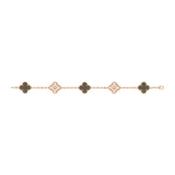 Foto do produto Pulseira Van Cleef Vintage Alhambra 5 motivos Madrepérola Diamante
