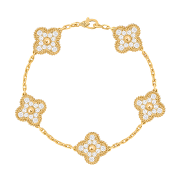 Foto do produto Pulseira Van Cleef Vintage Alhambra 5 motivos Diamante