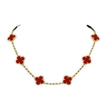 Foto do produto Colar Van Cleef Vintage Alhambra 10 motivos Cornalina