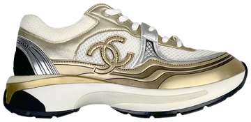 Foto do produto Tênis Chanel CC Logo Sneaker White Gold Silver