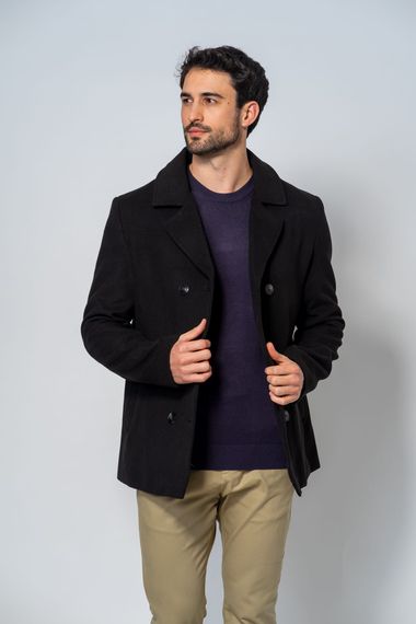 Casaco Masculino Botões Preto