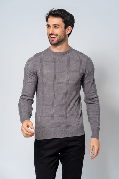 Suéter Malha Masculino Cinza