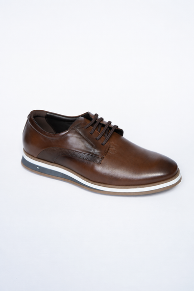 Sapato Masculino Casual Derby Couro Marrom