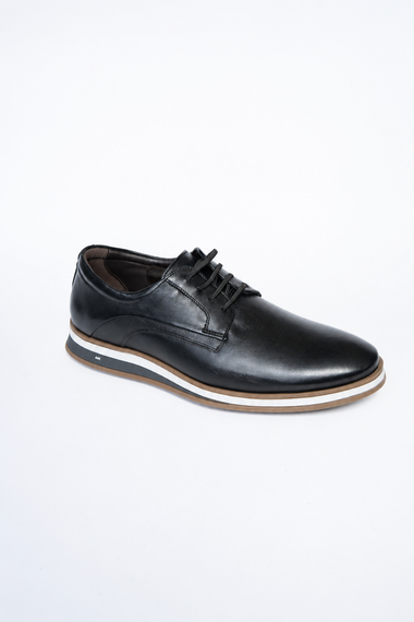 Sapato Masculino Casual Derby Couro Preto