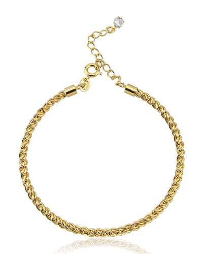 Bracelete dourado feminino design torcido