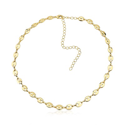 Choker Elos Estilo Lacre Authentical Banhada a Ouro 18k