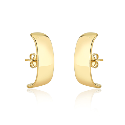 Ear hook dourado largo banhado a ouro 18k