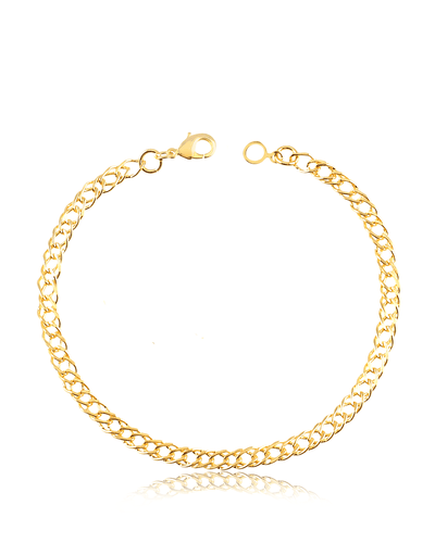 pulseira elo grumet duplo banhada a ouro 18k