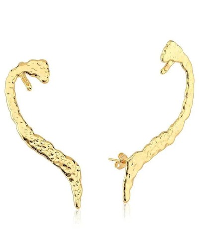 Brinco ear cuff com piercing dourado Taise