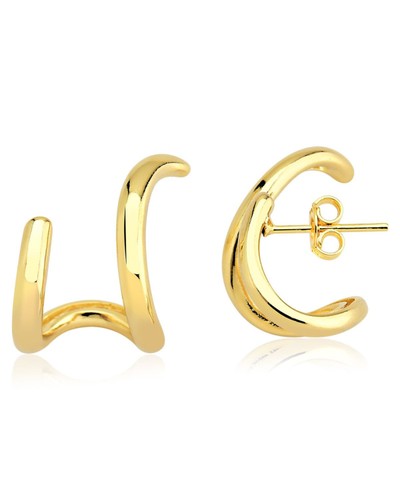 Brinco Ear Hook Aros Lisos  Banhado a ouro 18k 