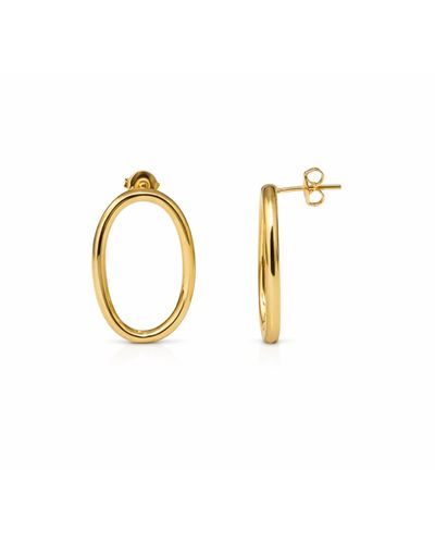 Brinco dourado oval vazado