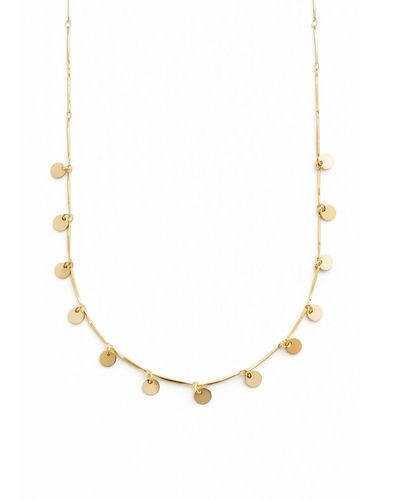 Colar dourado palito com medalhas 