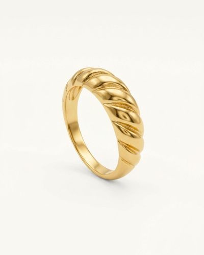 Anel dourado croissant 