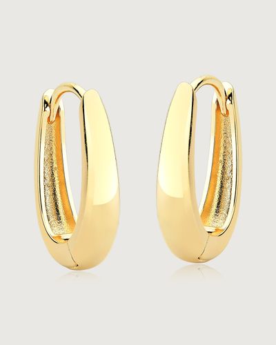 Argola dourada fecho click oval 